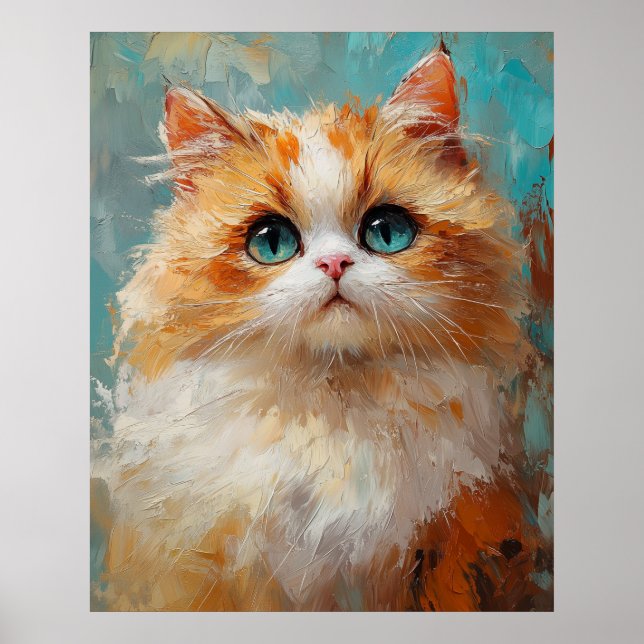 Affiche Velvet-Furred Persian Kitten Painting (Devant)