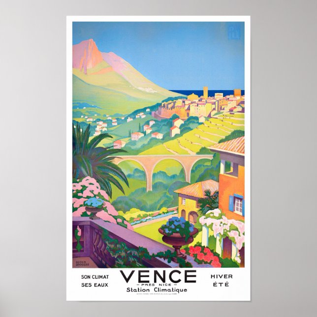 Affiche Vence France voyage vintage (Devant)