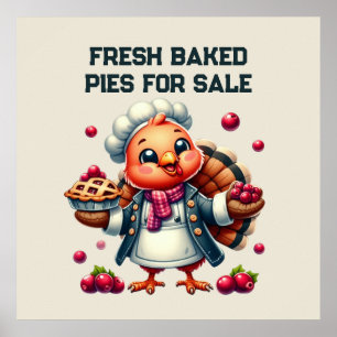 Affiche Vendeurs de dinde à la vente de tarte fraîche