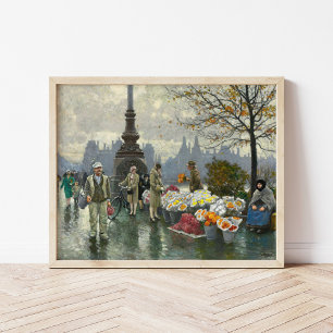 Affiche Vendeurs de fleurs   Paul Fischer