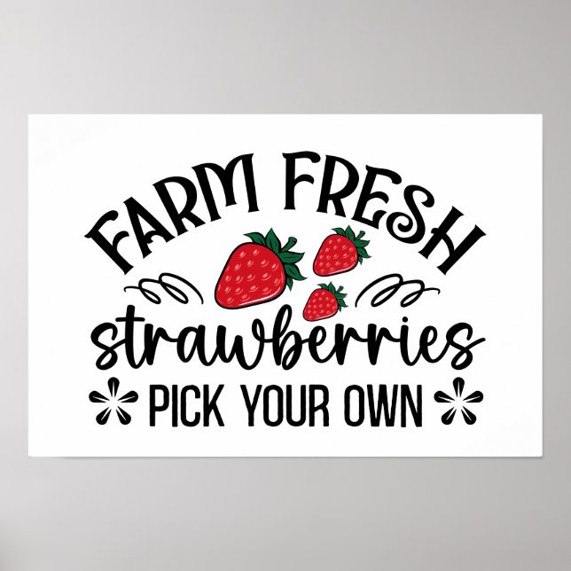 Affiche Vendeurs de fraises fraîches (Devant)