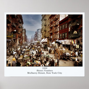 Affiche Vendeurs de rue sur Mulberry St. New York City 190