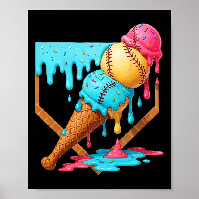 Affiche Vendre Crème de glace goutte drôle Vendre Hommes E (Devant)
