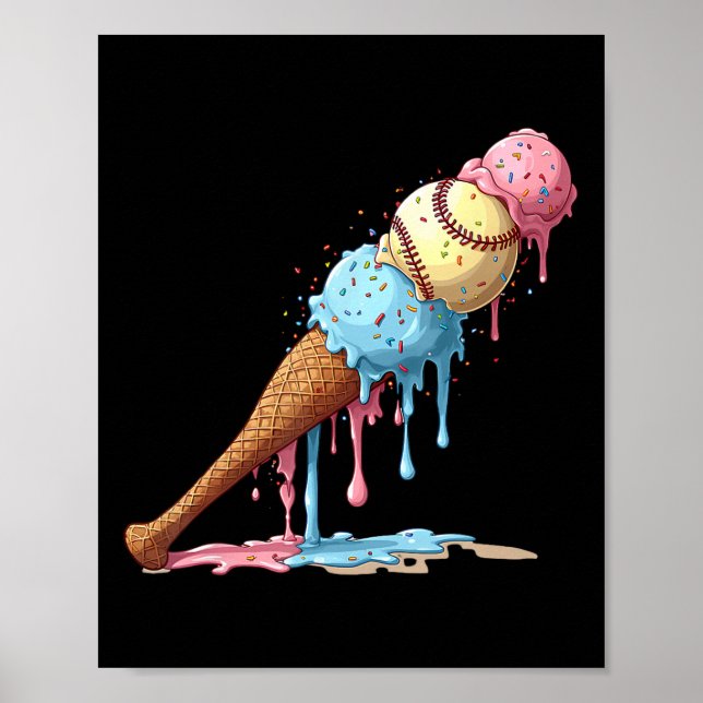 Affiche Vendre Crème glacée Aquarelle Lover Crème glacée C (Devant)