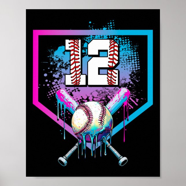 Affiche Vendre Drip 12e anniversaire Accueil Plaque Garçon (Devant)