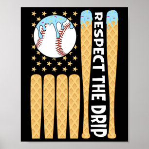 Affiche Vendre Driys Glace Cream American Flag Respectez L