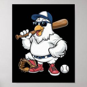 Affiche Vendre en jouant au poulet drôle design sportif