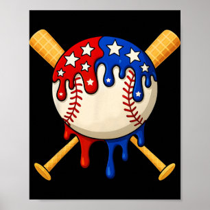 Affiche Vendre Gant Usa Drapeau Style Drip 4 Juillet Jeu V