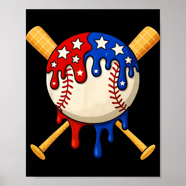 Affiche Vendre Gant Usa Drapeau Style Drip 4 Juillet Jeu V (Devant)