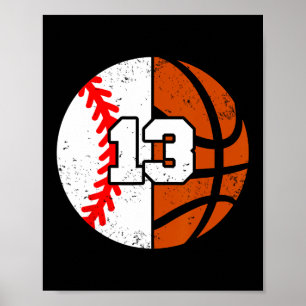 Affiche Vendre Sketll Numéro 13 Maillot Drôle 13ème Annive