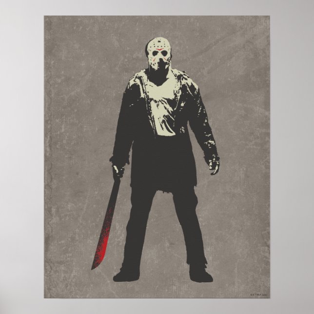 Affiche Vendredi 13 | Jason Voorhees Caractère Art (Devant)
