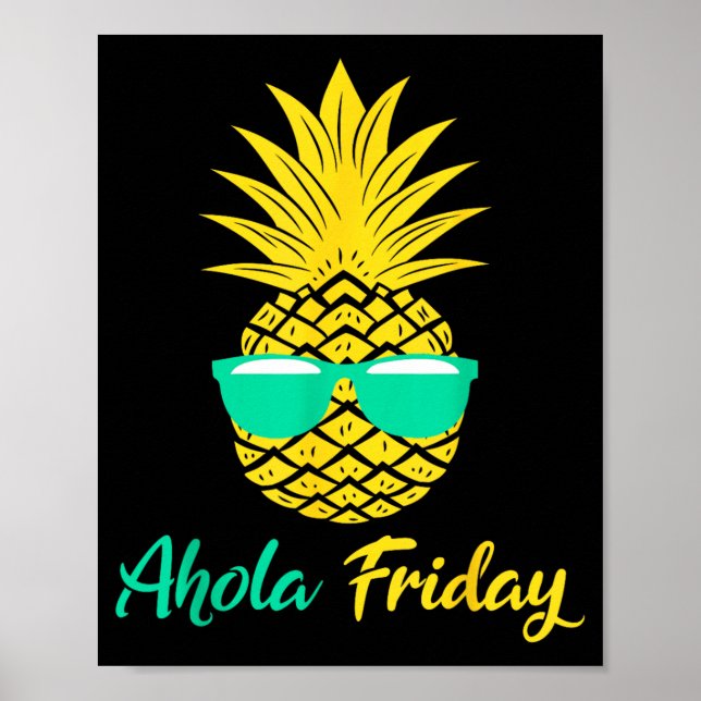 Affiche Vendredi Aloha Ananas Fruit d'été Ananas (Devant)