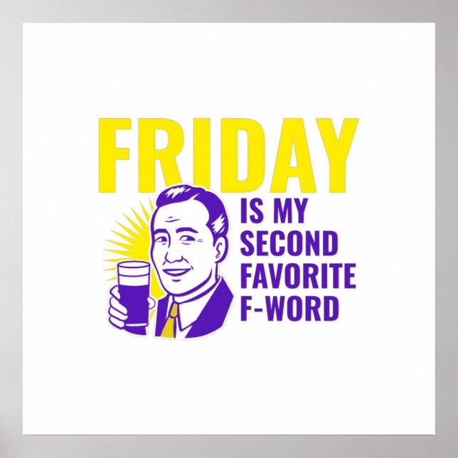 Affiche Vendredi citation avec un homme (Devant)