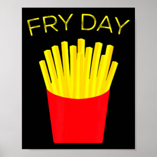 Affiche Vendredi Fou, Frites, Tgif Merci Mon Dieu C'est Ve