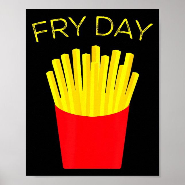 Affiche Vendredi Fou, Frites, Tgif Merci Mon Dieu C'est Ve (Devant)