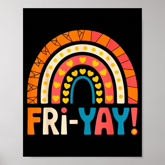 Affiche Vendredi heureux Fri-yay Enseignant École Meme  (Devant)