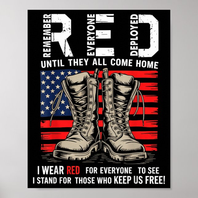 Affiche Vendredi rouge de soutien à l'armée - Se souvenir  (Devant)