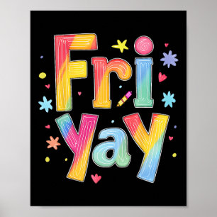 Affiche Vendredi Yay Vendredi heureux drôle Week-end Prof 