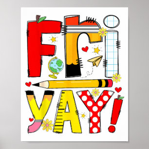 Affiche Vendredi Yay Vendredi Heureux Week-end Drôle Prof 