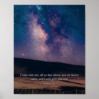 Affiche Venez à Moi — Matthieu 11:28 Art