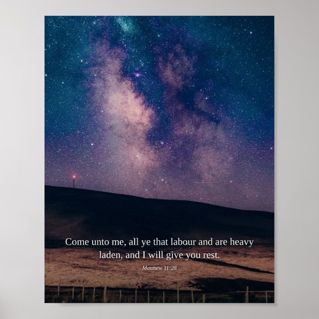 Affiche Venez à Moi — Matthieu 11:28 Art (Devant)