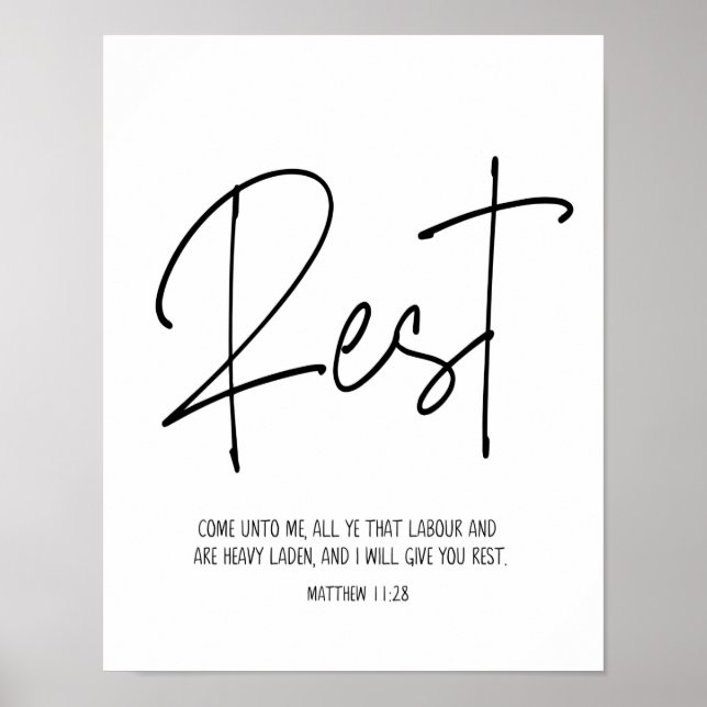 Affiche Venez À Moi, Matthieu 11:28, Écriture Mur Art (Devant)