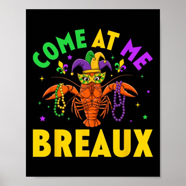 Affiche Venez Au Me Breaux Perles De Crawfish Drôle Mardi  (Devant)