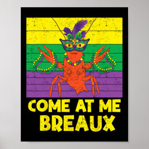 Affiche Venez Au Me Breaux Perles De Crawfish Drôle Mardi