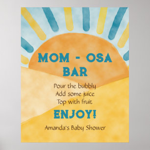 Affiche Venez Blue Rays Sunshine Baby shower Bar