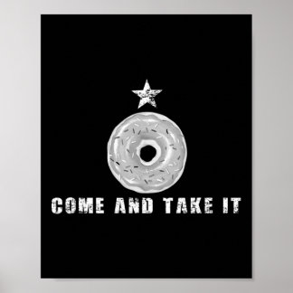 Affiche Venez Et Prenez-Le Drôle Amusant Donut Doughnut Pl