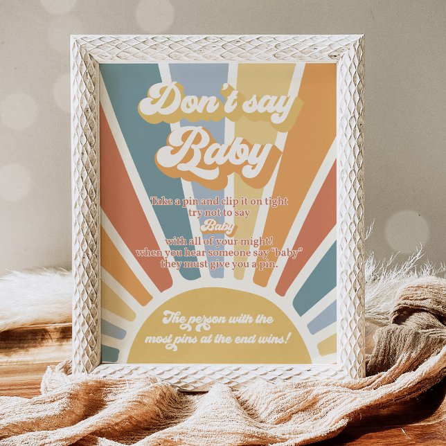 Affiche Venez Le Baby shower Soleil Fils ne dites pas Bébé (Créateur téléchargé)