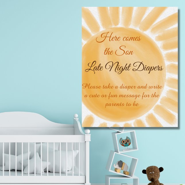 Affiche Venez le Son Sunshine Baby shower Diaper Jeu (Créateur téléchargé)