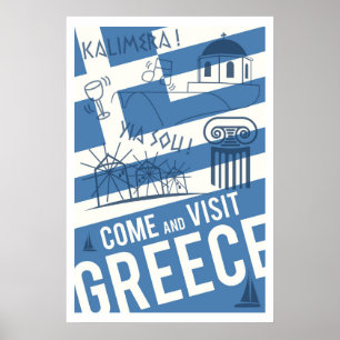 Affiche Venez visiter la Grèce