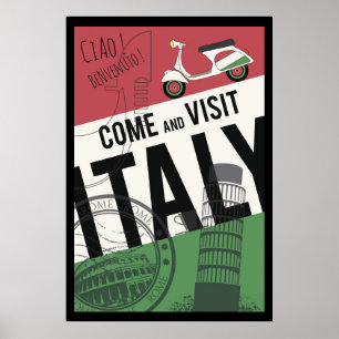 Affiche Venez visiter l'Italie