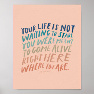 Affiche Venez vivre ici - Citation Inspirante Art Ca