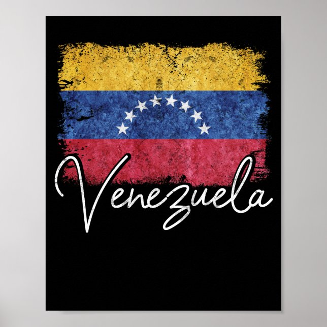 Affiche Venezuela Drapeau Vintage Venezuela Fierté Racines (Devant)