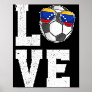 Affiche Venezuela Football Amour Vénézuélien Fan Flag T Sh