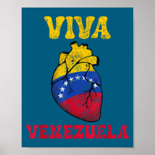 Affiche Venezuela Libre 2026 Drapeau Cœur Venezuela