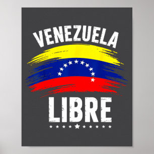 Affiche Venezuela Libre 2026 Drapeau du cœur du Venezuela