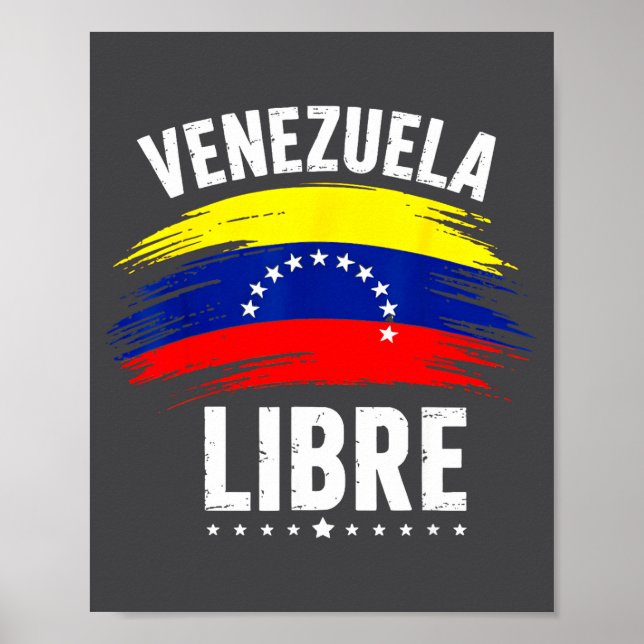 Affiche Venezuela Libre 2026 Drapeau du cœur du Venezuela  (Devant)