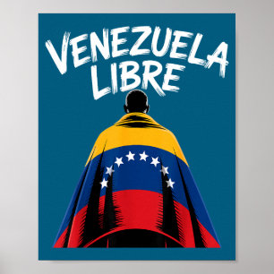 Affiche Venezuela Libre 2026 Drapeau Vénézuéla