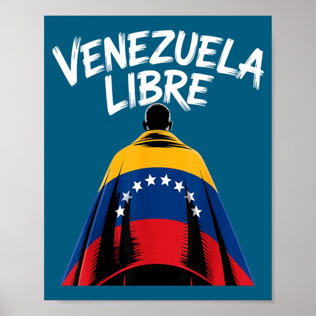 Affiche Venezuela Libre 2026 Drapeau Vénézuéla  (Devant)