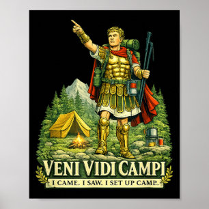 Affiche Veni Vidi Cam Drôle Camng Soldat Romain Latin