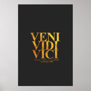Affiche Veni Vidi Vici Julius César Citation latine.
