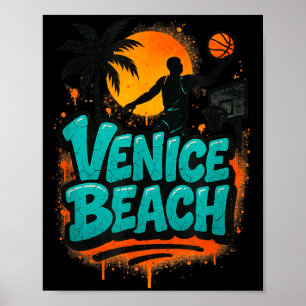 Affiche Venice Beach Streetball style graffiti années 90 B