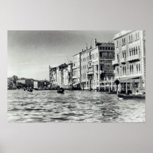 Affiche Venice Canal Waterway Italy Gondola Black & White