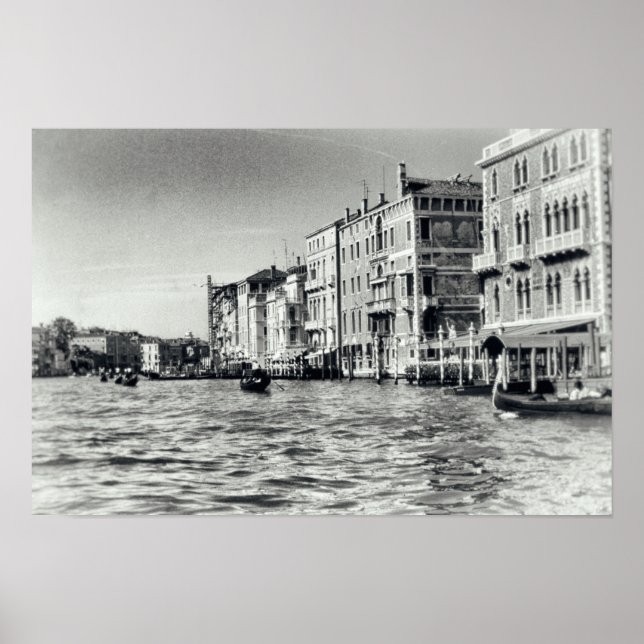 Affiche Venice Canal Waterway Italy Gondola Black & White (Devant)
