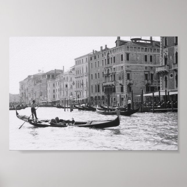 Affiche Venice Gondola Gondolier Italie Photographie d'art (Devant)