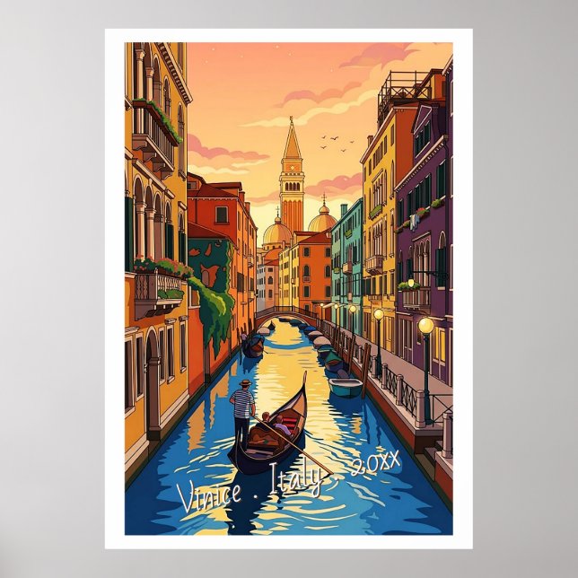 Affiche Venice Italy Retro Travel  (Devant)