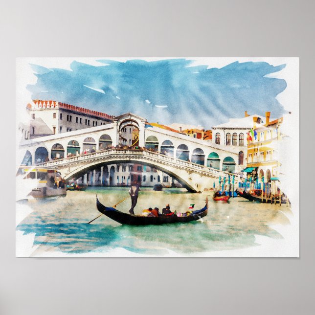 Affiche Venice, Italy - Watercolor (Devant)